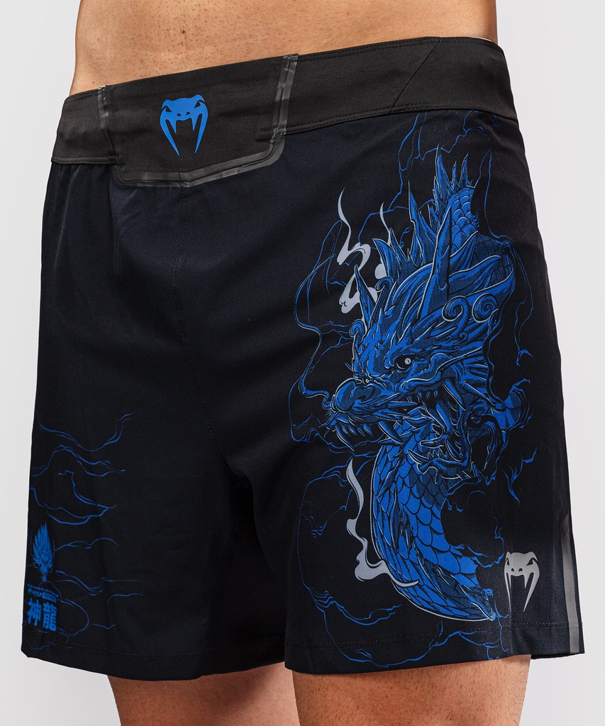 Venum Fight Shorts Thunder Dragon, Black-Blue