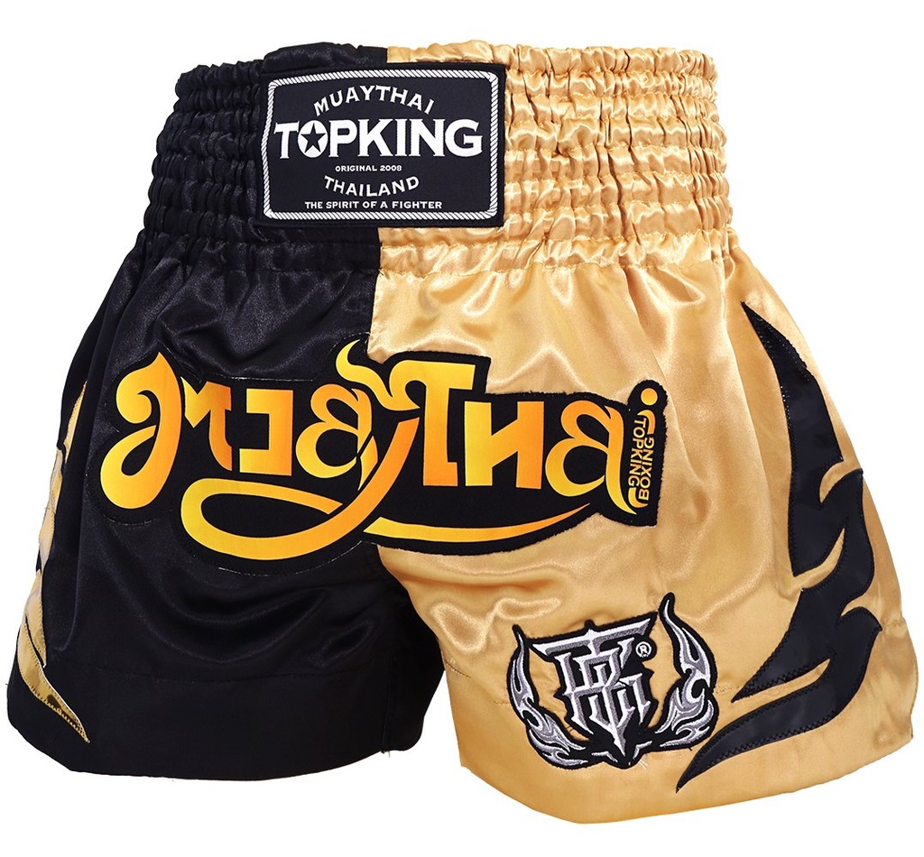 Top King Muay Thai Shorts TKTBS-250, Black-Gold