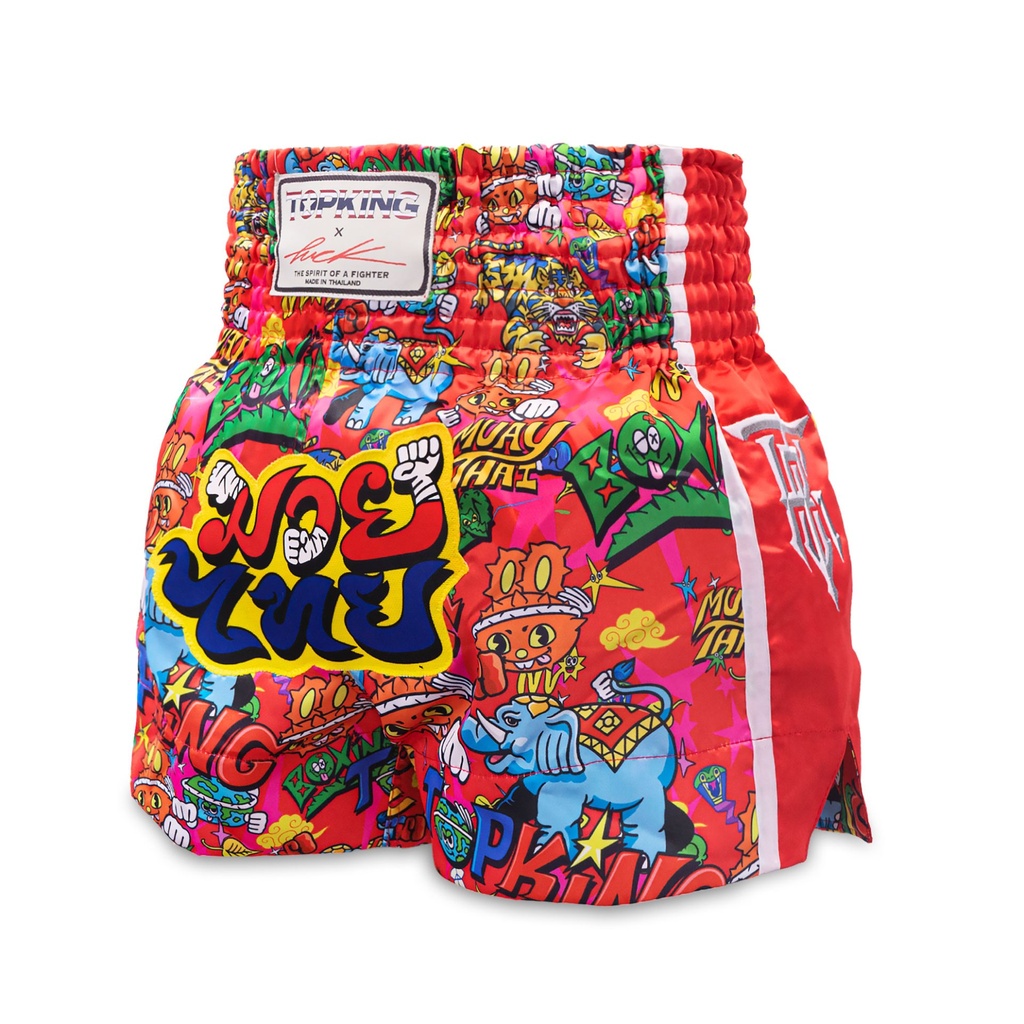Top King Muay Thai Shorts X Puck, Red
