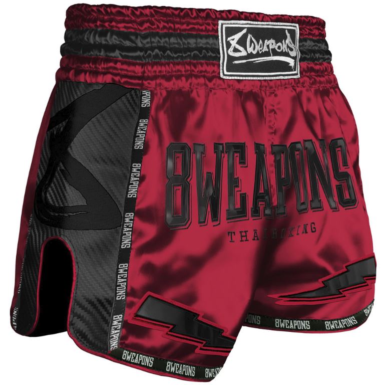 8Weapons Muay Thai Shorts Carbon Red Dawn