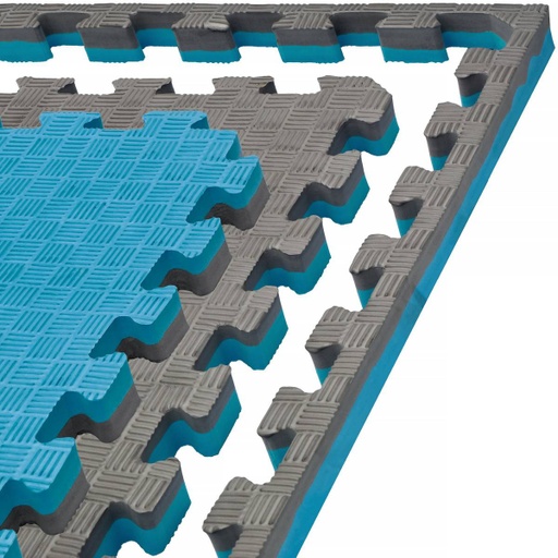 [DAMATCOM-B-G-2] Kampfsportmatte 1mx1mx2cm, Blau-Grau