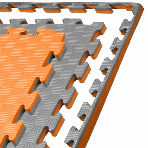 [DAMATCOM-O-G-2] Kampfsportmatte 1mx1mx2cm, Orange-Grau