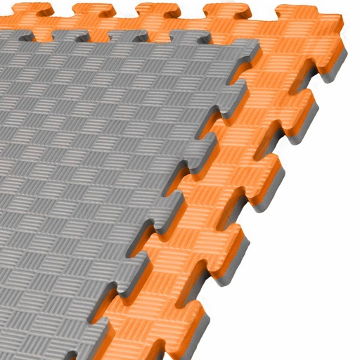 [DAMATCOM-O-G-2] Martial Arts Mat 1mx1mx2cm, Orange-Gray
