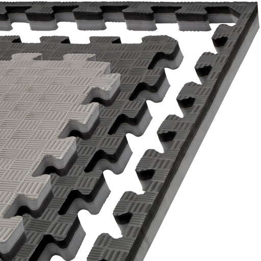 [DAMATCOM-S-G-2] Kampfsportmatte 1mx1mx2cm, Schwarz-Grau