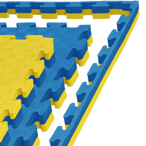 [DAMATGRAP-B-GE-4] Martial Arts Mat 1mx1mx4cm, Yellow-Blue