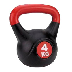 Kettlebell Kunststoff, Schwarz-Rot