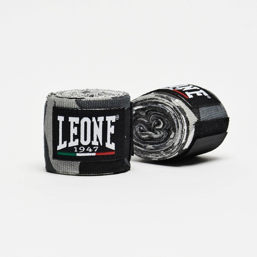 [AB705-C-G-3-5] SALE 1 Leone Boxbandagen 3,5m Halbelastisch, Camo-Grau