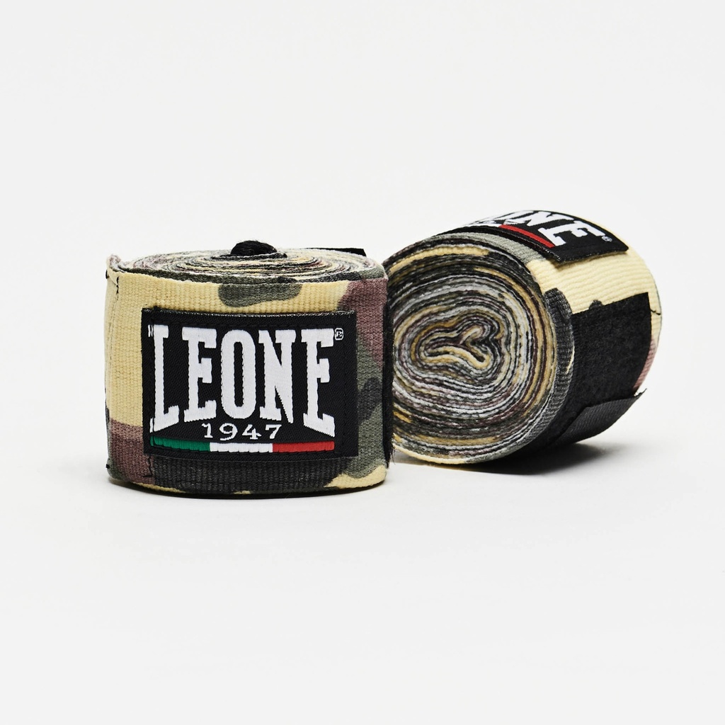 SALE 10 Leone Boxbandagen 4,5m Halbelastisch, Camo-Grün