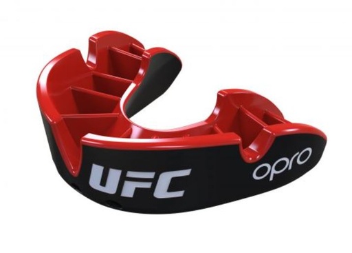 [OPUFCZSIL-S-R] Opro x UFC Mundschutz Silver, Schwarz-Rot