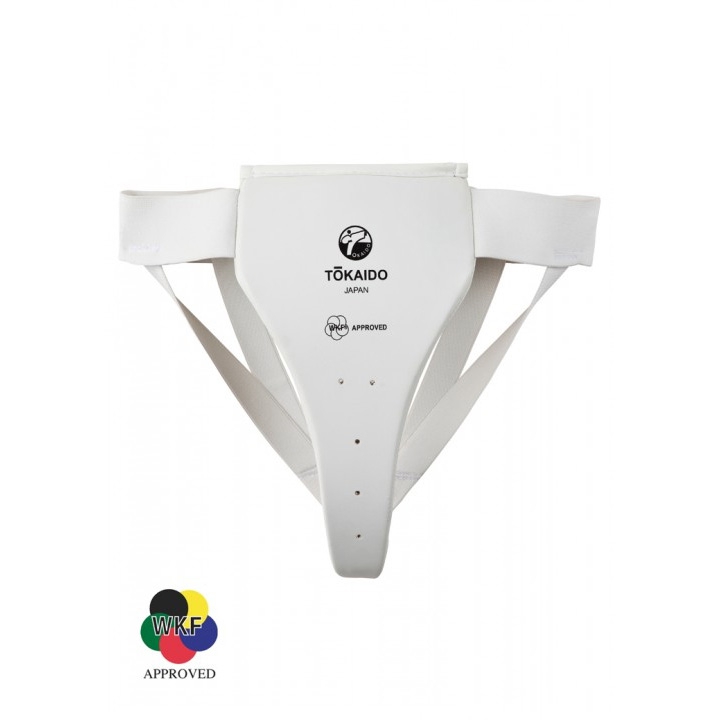 DanRho Damen-Tiefschutz – Aus Weißem Kunstleder, Mit Polsterung, Verstellbarem Gummiband (6 Cm), Größen S–XXL, Für Ballsportarten & Kampfsport