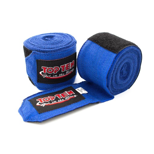 [2303-B-4-5] Top-Ten Hand Wraps 4.5m Semi-Elastic, Blue