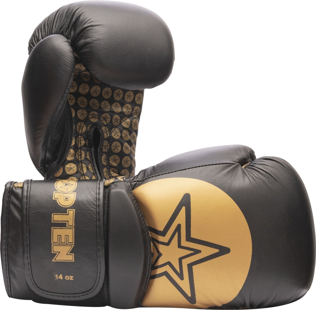 Top Ten Boxhandschuhe Wrist Star, Schwarz-Gold