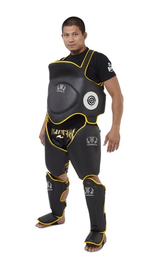 Top King Belly &amp; Thigh Pads, Black-Yellow