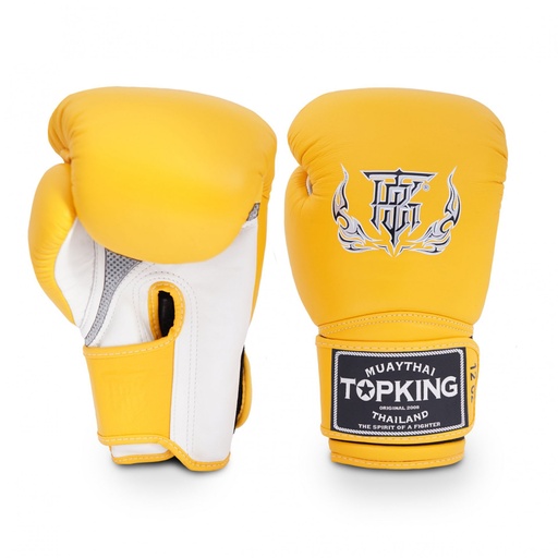 Top King Boxing Gloves Super Air, Yellow-White