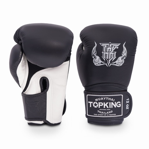 Top King Boxing Gloves Super Air, Black-White