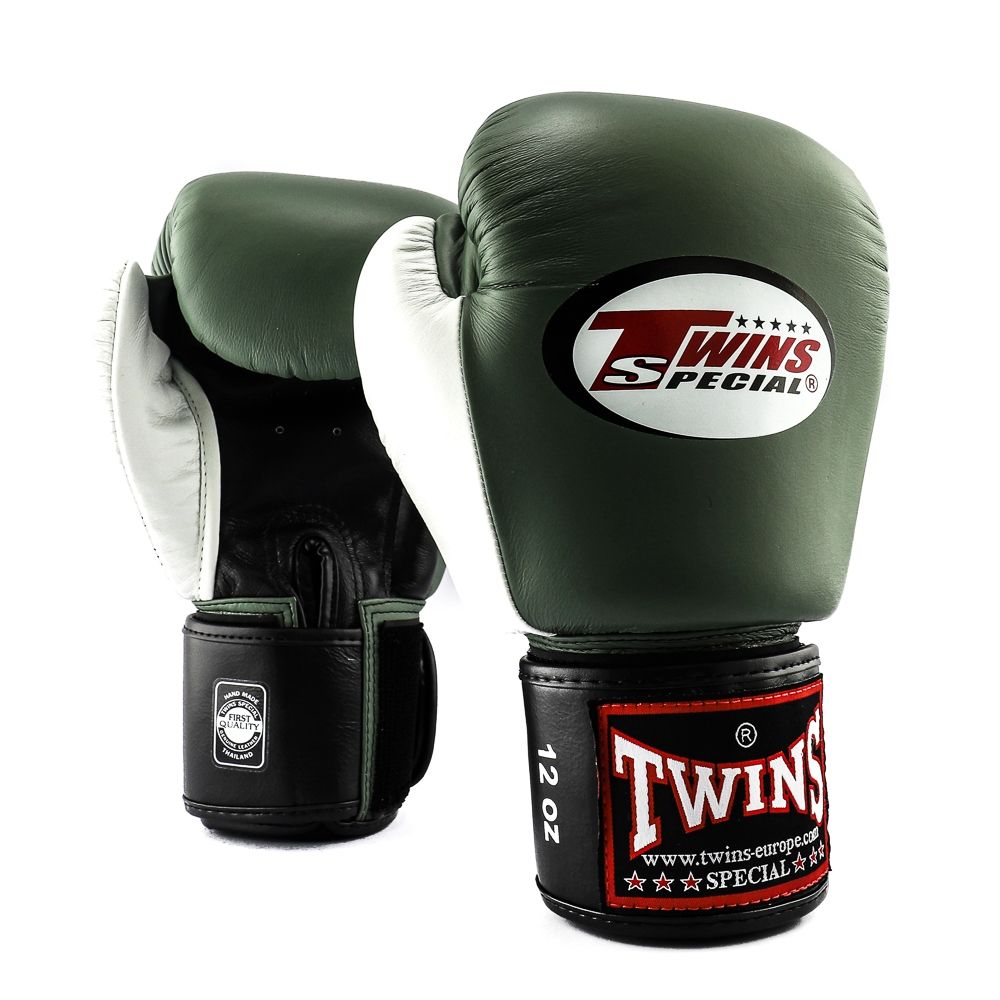 Twins Boxhandschuhe BGVL-3, Olivgrün-Weiß