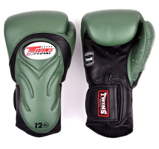 Twins Boxing Gloves BGVL-6, Olive Green- Black