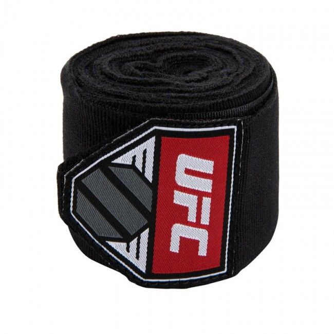 UFC Boxbandagen 4,5m Halbelastisch, Schwarz