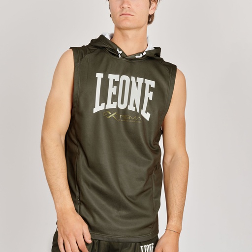 SALE 24 Leone Hoodie Logo Ärmellos, Grün
