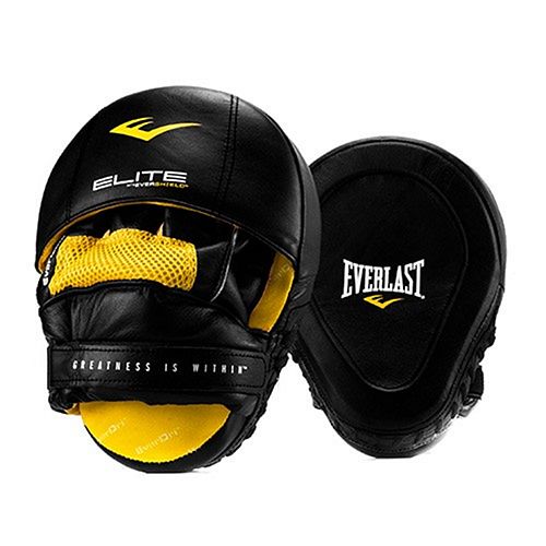 Everlast Punch Mitts Elite Mantis, Black-Yellow