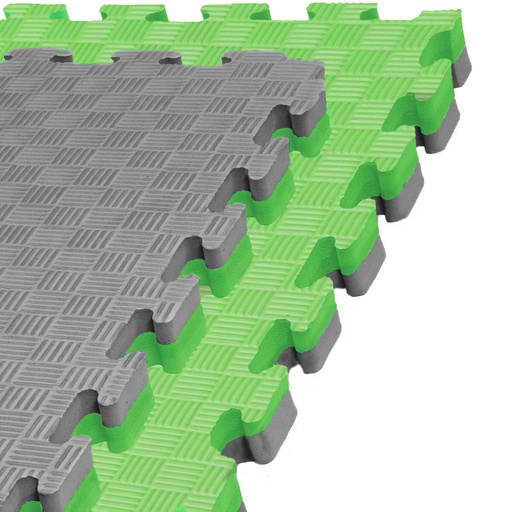 [DAMATMMA-GR-G-3] Kampfsportmatte 1mx1mx3cm, Grün-Grau