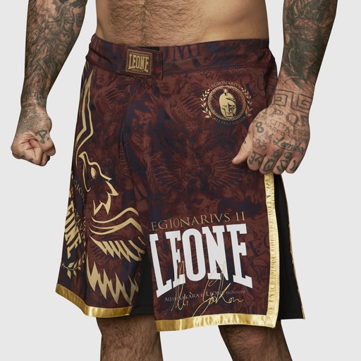 Leone Fight Shorts Legionarivs II, Dunkelrot-Sand
