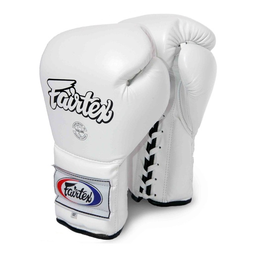 Fairtex Boxing Gloves BGL7 Pro Sparring Laces, White