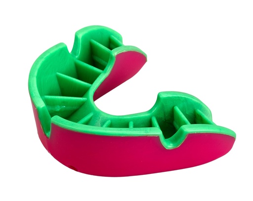 [892189004-R-GR] Opro Mouth Guard Silver Junior, Pink-Green
