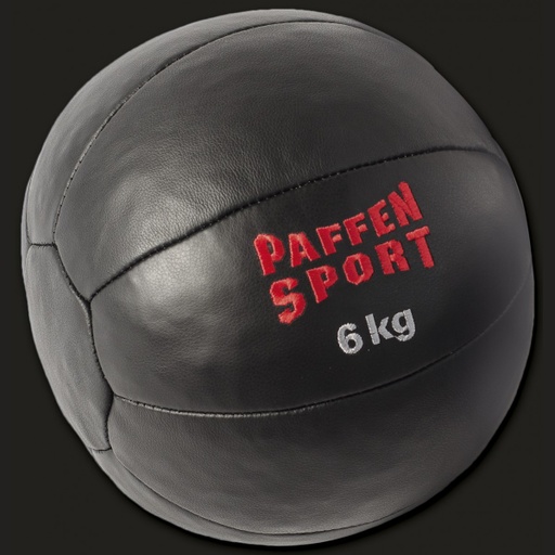 [272301006-S] Paffen Sport Medizinball Star Leder 6kg, Schwarz