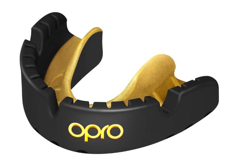 Opro Mouth Guard Gold Braces, Black-Gold