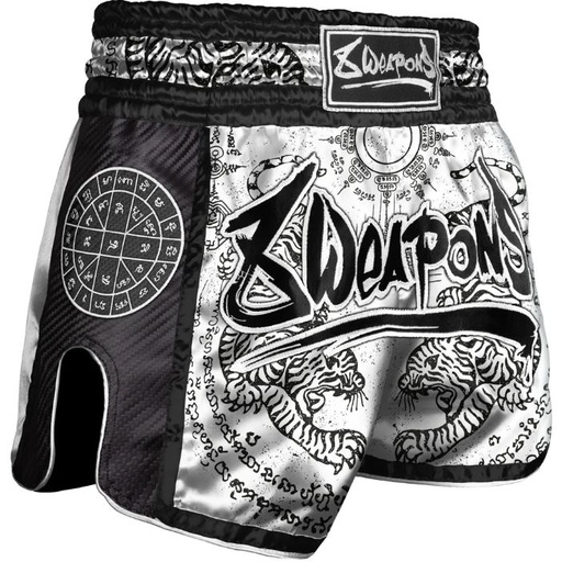 8Weapons Muay Thai Shorts Carbon Sak Yant Tigers