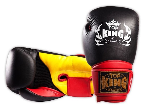 SALE 42 Top King Boxhandschuhe Super Air, Schwarz-Gelb-Rot