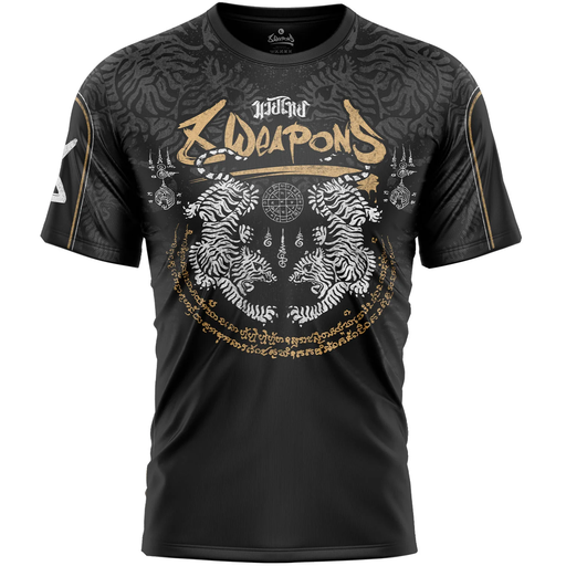 8Weapons T-Shirt Sak Yant Tigers, Schwarz-Gelb