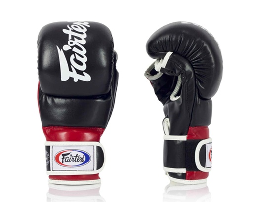 Fairtex MMA Sparring Handschuhe Super FGV18, Schwarz-Rot
