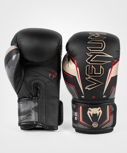 Venum Boxing Gloves Elite Evo, Black-Gold-Red