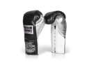 Paffen Sport Boxhandschuhe Pro Mexican TF Fight mit Schnürung, Schwarz-Silber