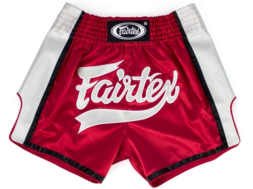 SALE 252 Fairtex Muay Thai Shorts BS1704, Rot-Weiß