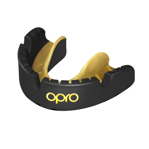 [892271404-S-GO] Opro x UFC Mundschutz Gold Braces für Zahnspangen, Schwarz-Gold