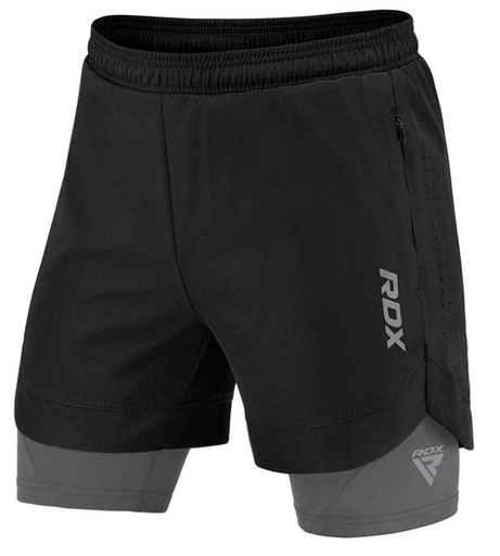 RDX Fight Shorts T16 2-in-1, Schwarz