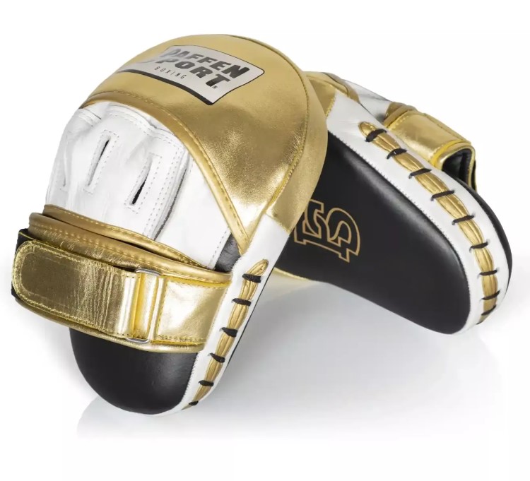 Paffen Sport Boxpratzen Pro, Weiß-Gold