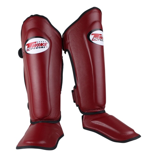 Twins Shin Guards SGL7 Skintex, Wine Red
