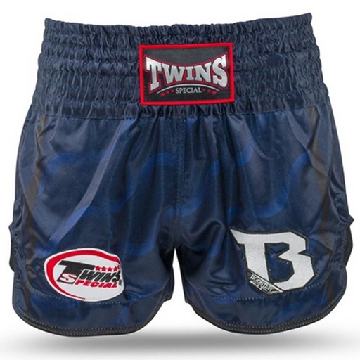 Twins Muay Thai Shorts X Booster No.5, Schwarz-Blau