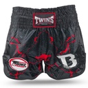 Twins Muay Thai Shorts X Booster No.7, Schwarz-Rot