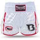 Twins Muay Thai Shorts X Booster No.8, Weiß-Rot