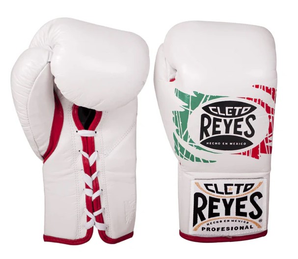 Cleto Reyes Boxhandschuhe Professional Fight Mexican mit Schnürung, Weiß