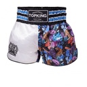 Top King Muay Thai Shorts TKTBS-238-WH , White-Multicolored