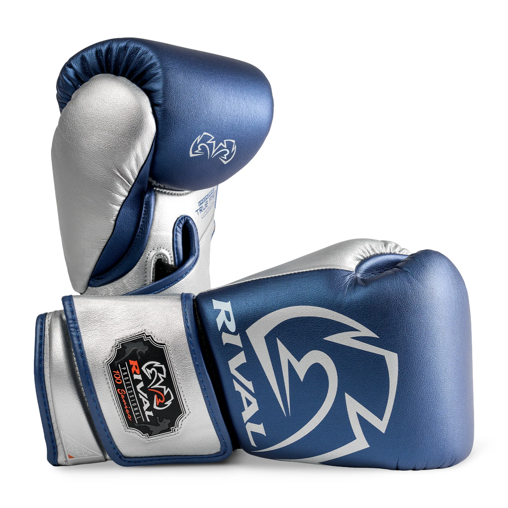 Rival Heavy Bag Gloves RB100 Professional, Blue-Silver