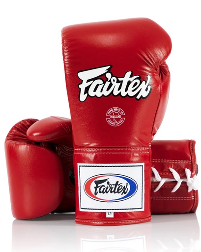 [BGL6-R-10] Fairtex Boxing Gloves Pro Fight BGL6 Laces, Red