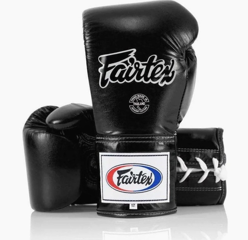 [BGL6-S-10] Fairtex Boxhandschuhe Pro Fight BGL6 mit Schnürung, Schwarz