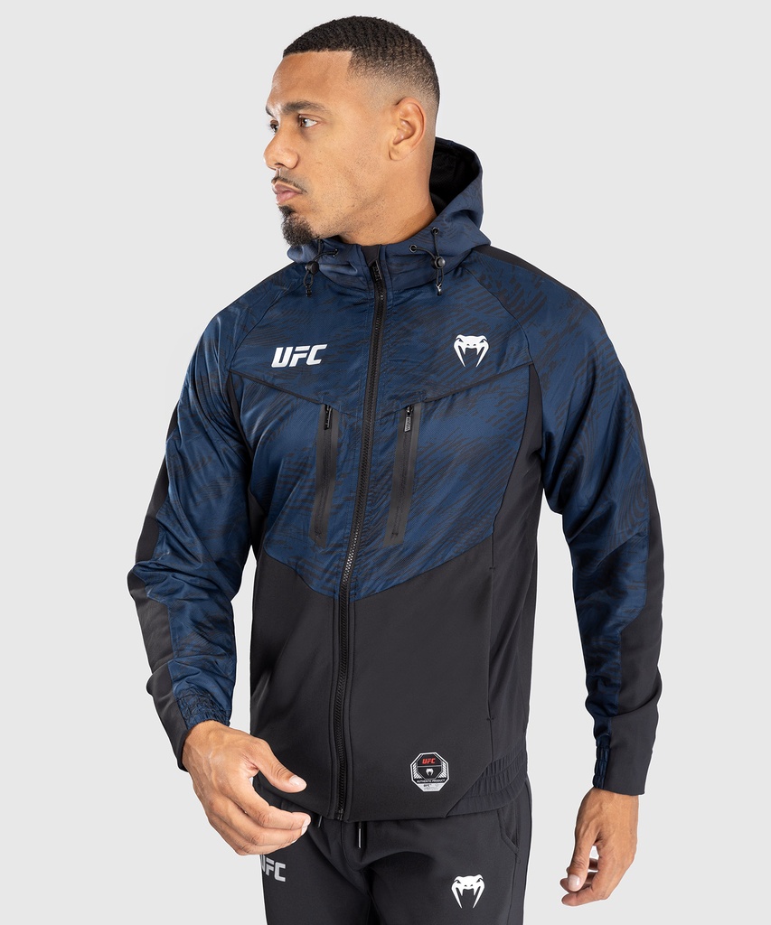 Venum Hoodie UFC Fusion Fight Week Zipped, Schwarz-Blau